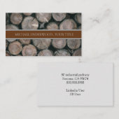 Carte De Visite Générateur de billes de bois Monogramme rustique (Devant / Derrière)