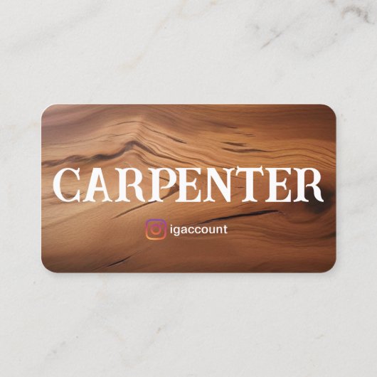 Carte De Visite Générateur de code QR Modèle de charpentier modern (Dos)