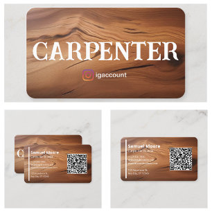 Carte De Visite Générateur de code QR Modèle de charpentier modern
