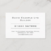 Carte De Visite Générateur de conception gras et clair (Dos)