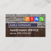 Carte De Visite Générateur de panneau de bois de mur de brique (Devant)