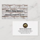 Carte De Visite Générateur mural simple en pierre de brique (Devant / Derrière)