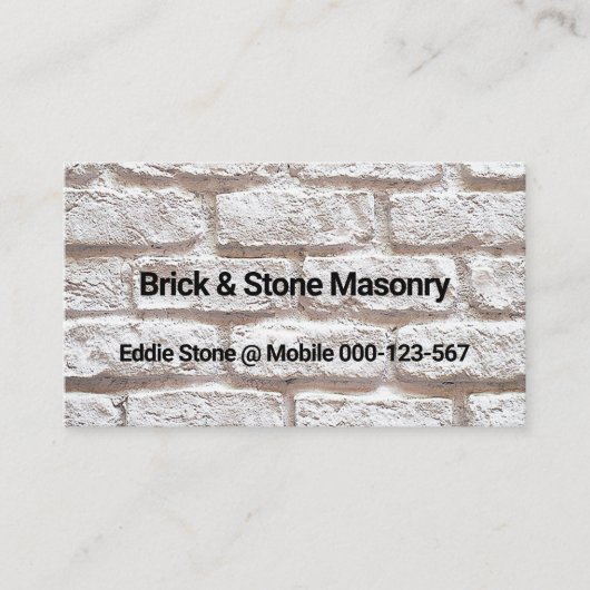 Carte De Visite Générateur mural simple en pierre de brique (Devant)