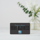 Carte de visite générique avec logo noir bleu mode (Debout devant)