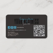 Carte de visite générique avec logo noir bleu mode (Dos)