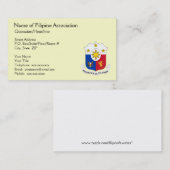 Carte de visite générique d'association philippine (Devant / Derrière)