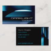 Carte De Visite Générique moderne abstrait Noir-Bleu-Blanc (Devant / Derrière)