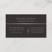 Carte De Visite Générique Monogramme initial moderne et élégant (Dos)