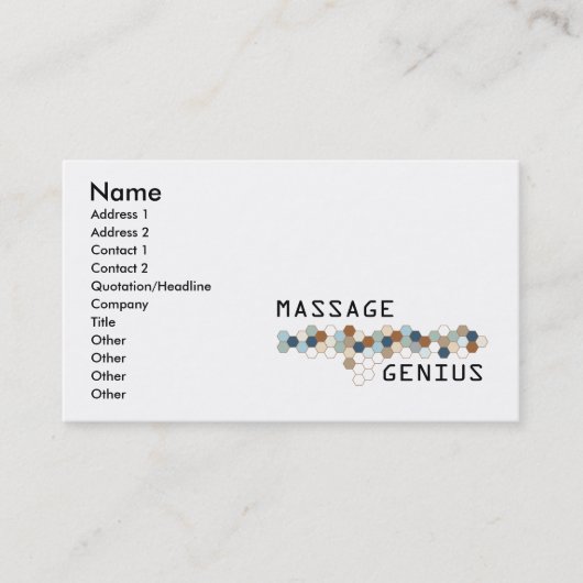 Carte De Visite Génie de massage (Devant)
