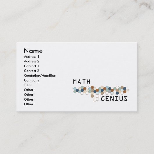 Carte De Visite Génie de maths (Devant)