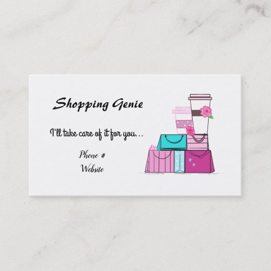 Carte De Visite Génie de Shopping (Devant)