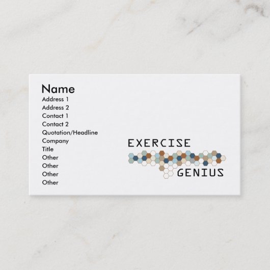 Carte De Visite Génie d'exercice (Devant)