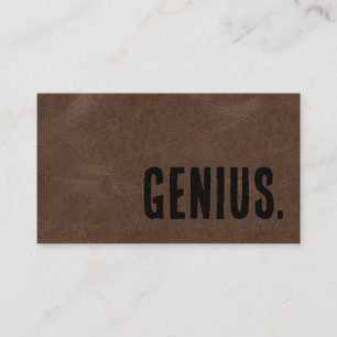 Carte De Visite Génie en cuir faux Premier Brown