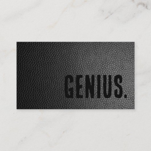 Carte De Visite Génie en cuir noir faux Premier (Devant)