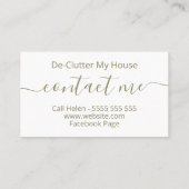Carte De Visite Gentle Floral Professional Organizer & DeClutter (Dos)