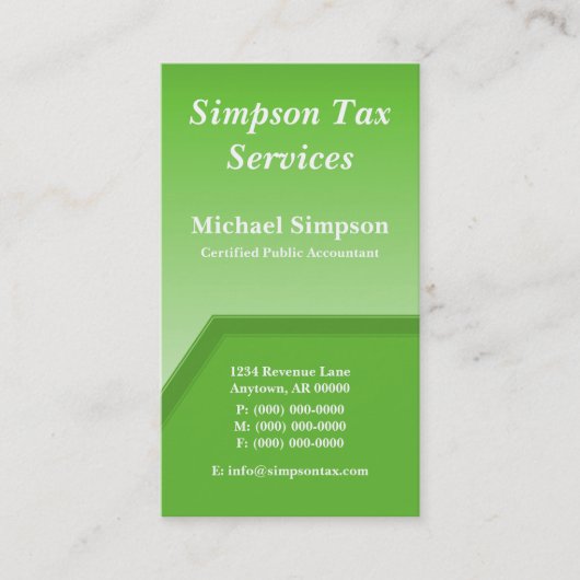 Carte de visite Geo Tech, Kelly Green (Devant)