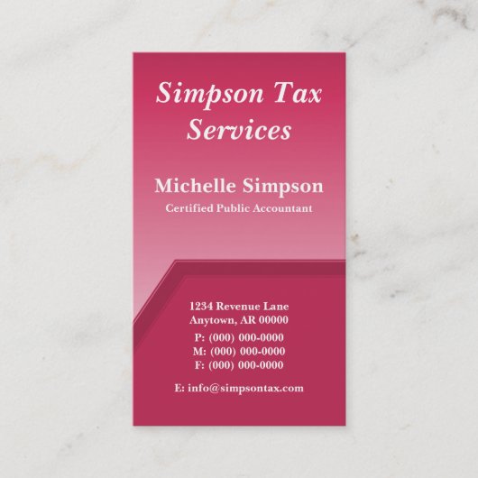 Carte de visite Geo Tech, Magenta (Devant)