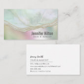 Carte De Visite Géode à agate chic professionnel holographes entre (Devant / Derrière)