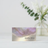 Carte De Visite Géode à agate de lavande chic professionnel feuill (Debout devant)
