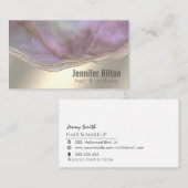 Carte De Visite Géode à agate de lavande chic professionnel feuill (Devant / Derrière)