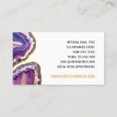 Carte De Visite Géode Agate Slice Gemstone Ultra Violet violet (Dos)