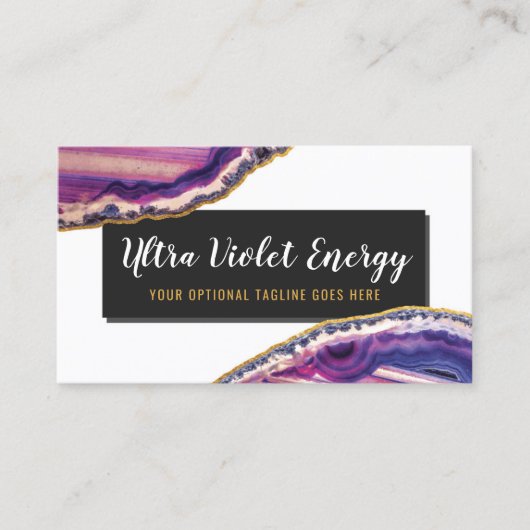 Carte De Visite Géode Agate Slice Gemstone Ultra Violet violet (Devant)