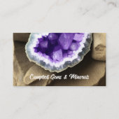 Carte De Visite Géode Améthyste élégant avec code QR (Devant)