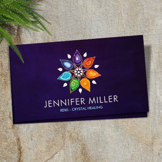 Carte De Visite Geode Chakras Mandala - Lotus Petals
