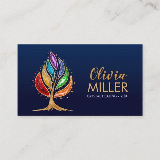 Carte De Visite Géode Crystals Chakras Tree (Devant)
