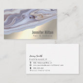 Carte De Visite Géode d'agate chic feuille d'or professionnel (Devant / Derrière)