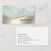 Carte De Visite Géode d'agate chic feuille d'or professionnel (Devant / Derrière)