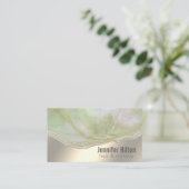 Carte De Visite Géode d'agate chic tendance feuille d'or professio (Debout devant)