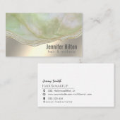 Carte De Visite Géode d'agate chic tendance feuille d'or professio (Devant / Derrière)