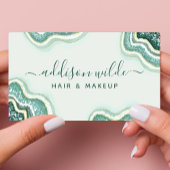 Carte de visite géode d'agate pailletée or sarcell