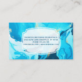 Carte De Visite Géode D'Agitation Bleu Et Or Marbre Moderne (Dos)