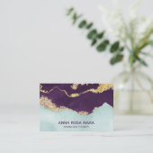 Carte De Visite *~* Géode de l'agent de Parties scintillant d'or b (Debout devant)