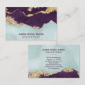 Carte De Visite *~* Géode de l'agent de Parties scintillant d'or b (Devant / Derrière)