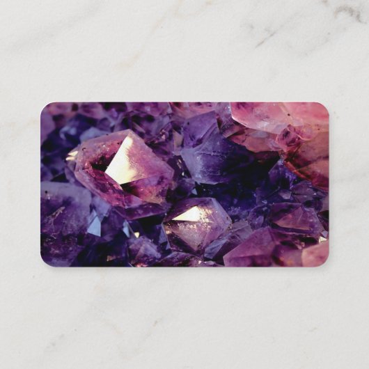 Carte De Visite Géode de pierre gemmeuse violette or (Dos)