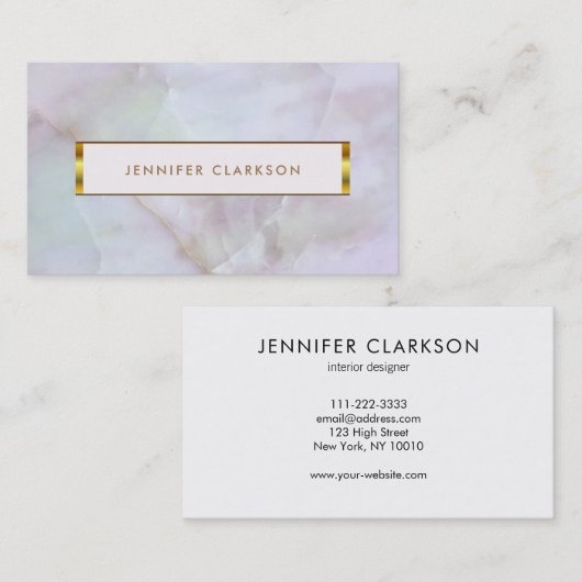 Carte De Visite Géode de quartz d'or (Devant / Derrière)