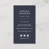 Carte De Visite Géode de vague bleue | Médias sociaux verticaux (Dos)