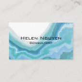 Carte De Visite Géode moderne de marbre Turquoise et bleu de l'océ (Devant)