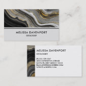 Carte De Visite Géode moderne Gold & Grey Agate Geode Gemstone (Devant / Derrière)