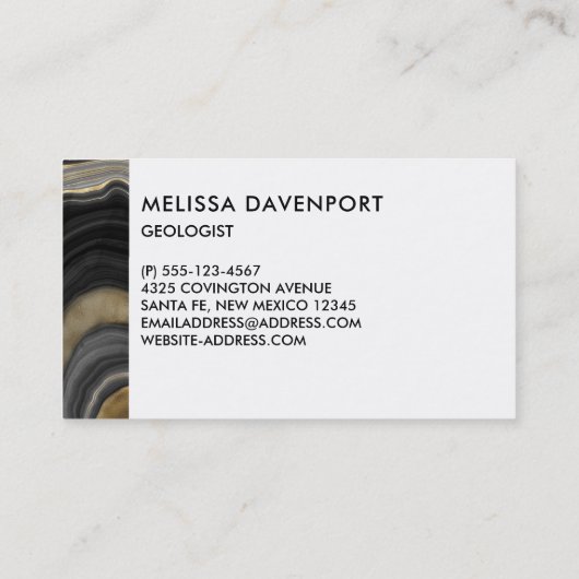 Carte De Visite Géode moderne Gold & Grey Agate Geode Gemstone (Dos)