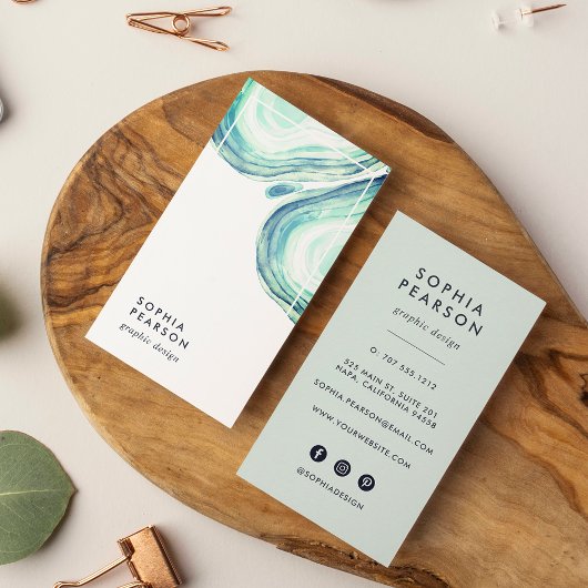Carte De Visite Géode Seaglass | Médias sociaux verticaux