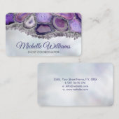 Carte De Visite Géodes cristaux - Violet et Violet  (Devant / Derrière)