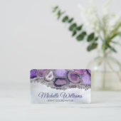 Carte De Visite Géodes cristaux - Violet et Violet  (Debout devant)