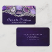 Carte De Visite Géodes cristaux - Violet et Violet (Devant / Derrière)