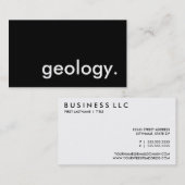 Carte De Visite géologie. (Devant / Derrière)