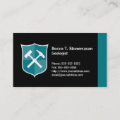 Carte De Visite Géologue traversé Rock Hammer Shield (Dos)