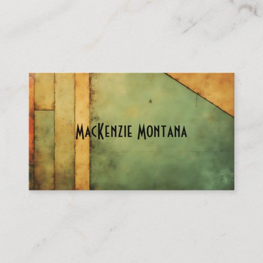 Carte De Visite Geometric Design in Olive, Rust, Mustard (Devant)